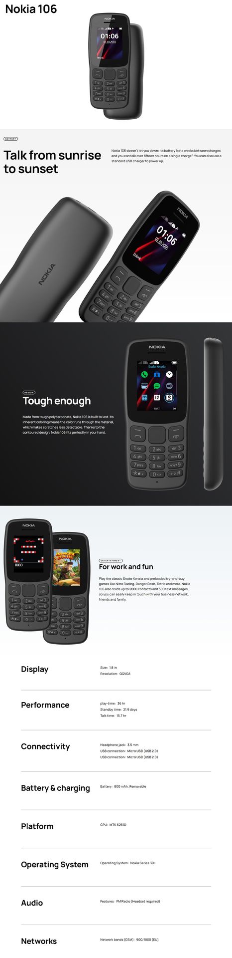 Nokia 106 classic feature phone