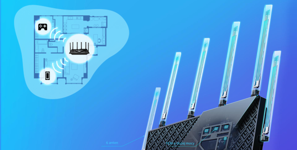 TP-Link Archer AX72 Wi-Fi coverage with 6 antennas