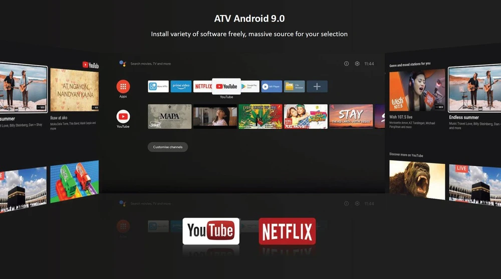 Wanbo T6 Max Android TV interface