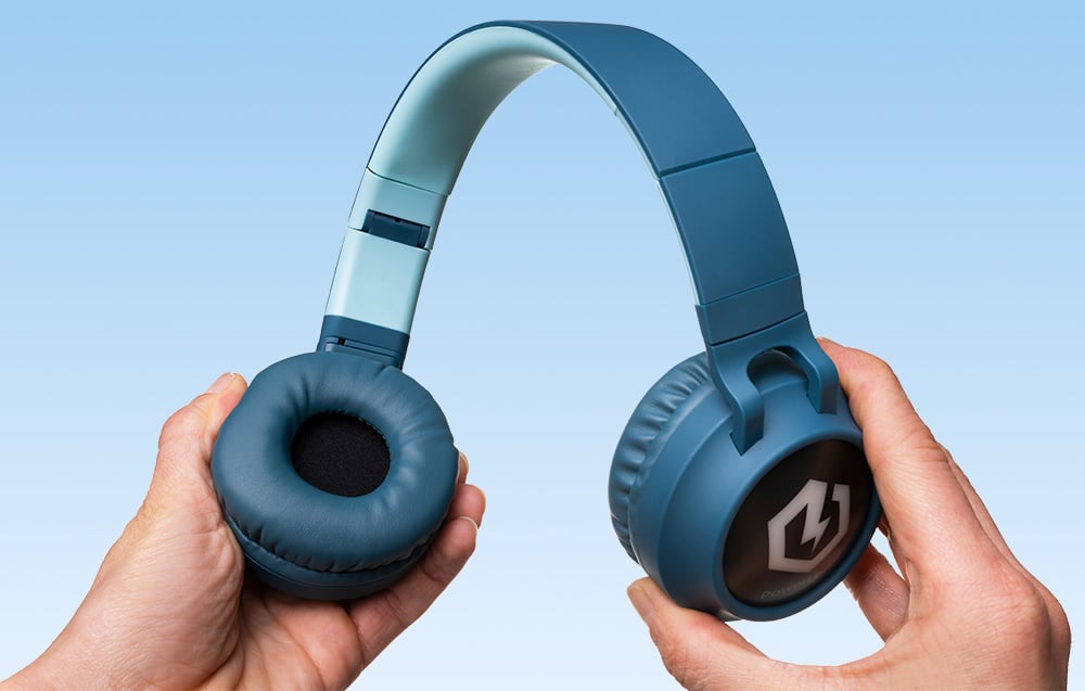 Headphones with LED backlight and microphone