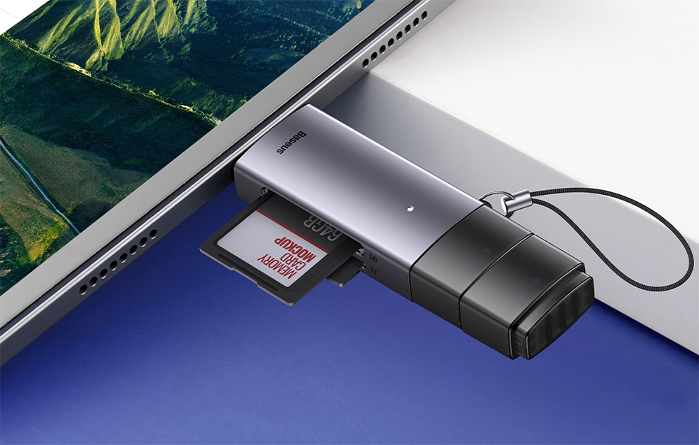 Baseus memory card reader dual slot and design
