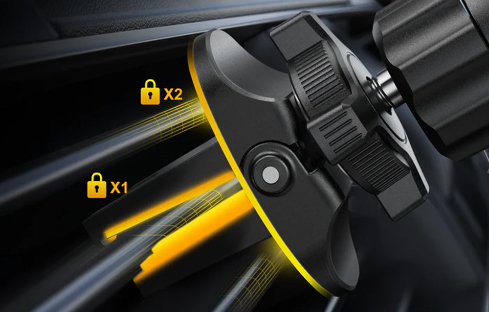 Joyroom JR-ZS311 clip installation on car air vent