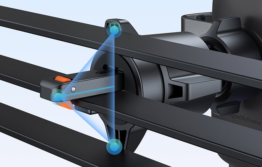 Three-point secure clamping demonstrating impact resistance