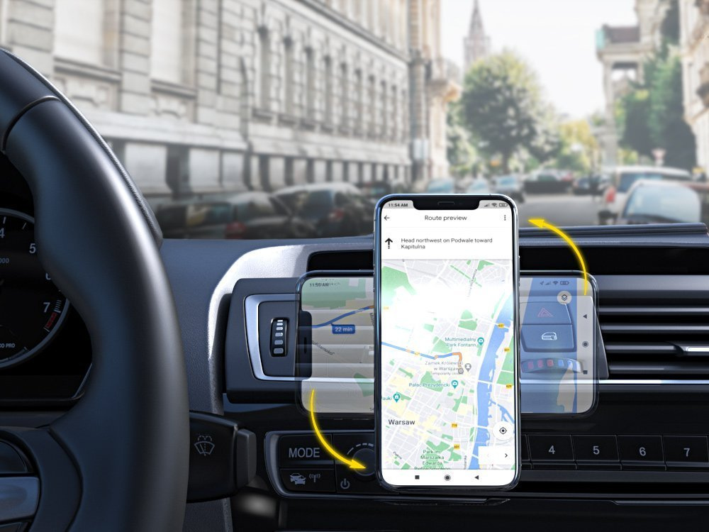 Phone attached to WMH-03 holder
