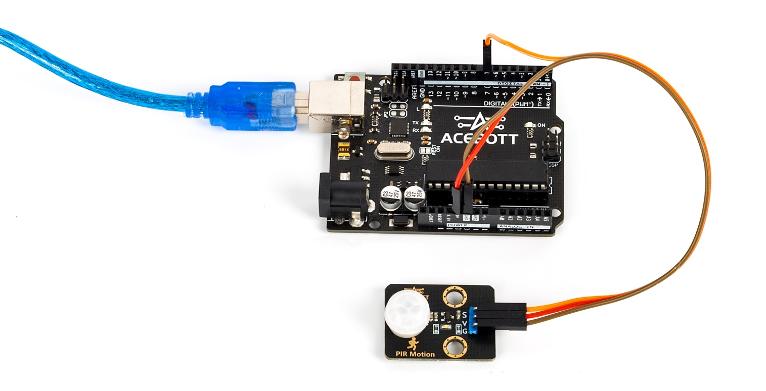Serial monitor output showing PIR motion detection