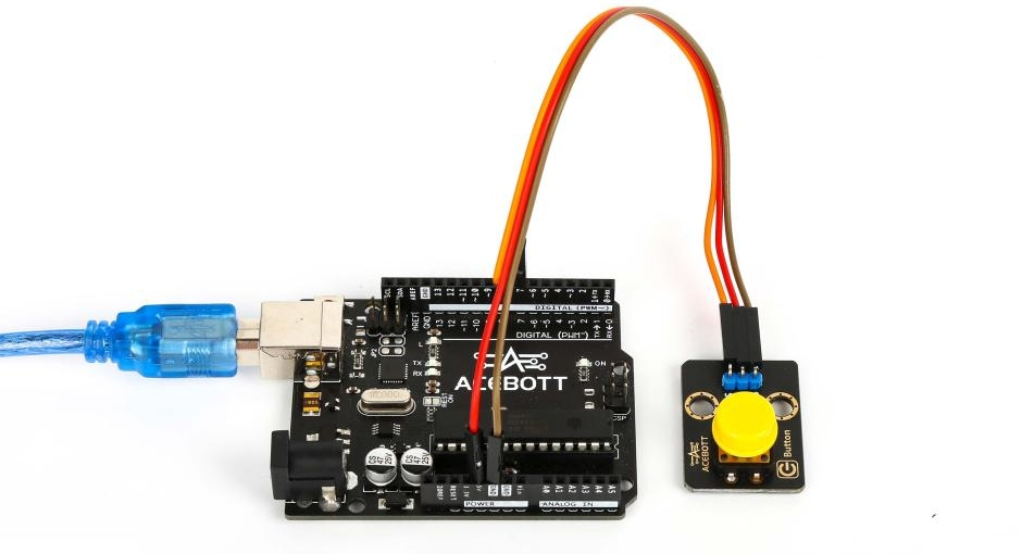 Serial monitor output example for button press