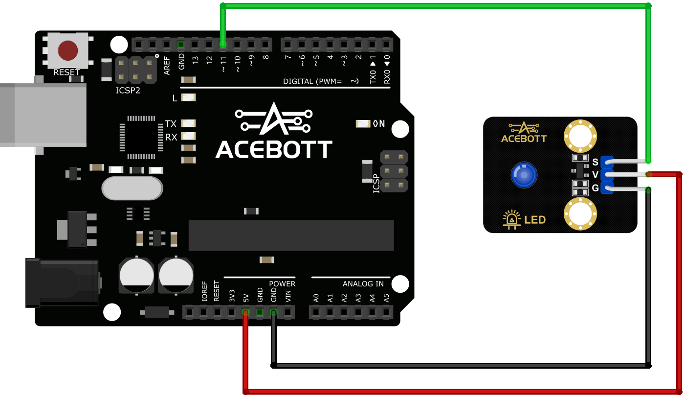 LED module wiring diagram to UNO