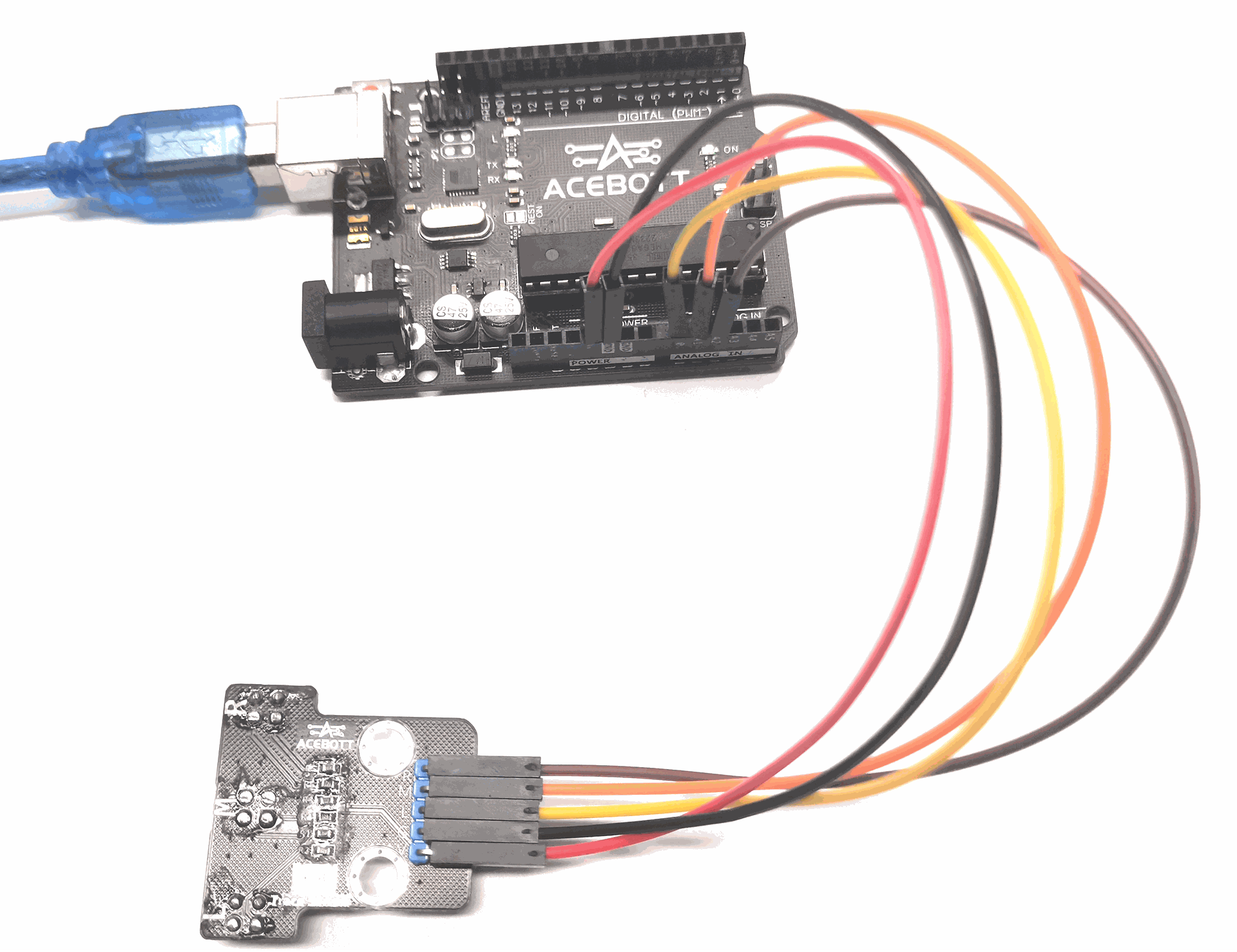 Serial output result with sensor over black line