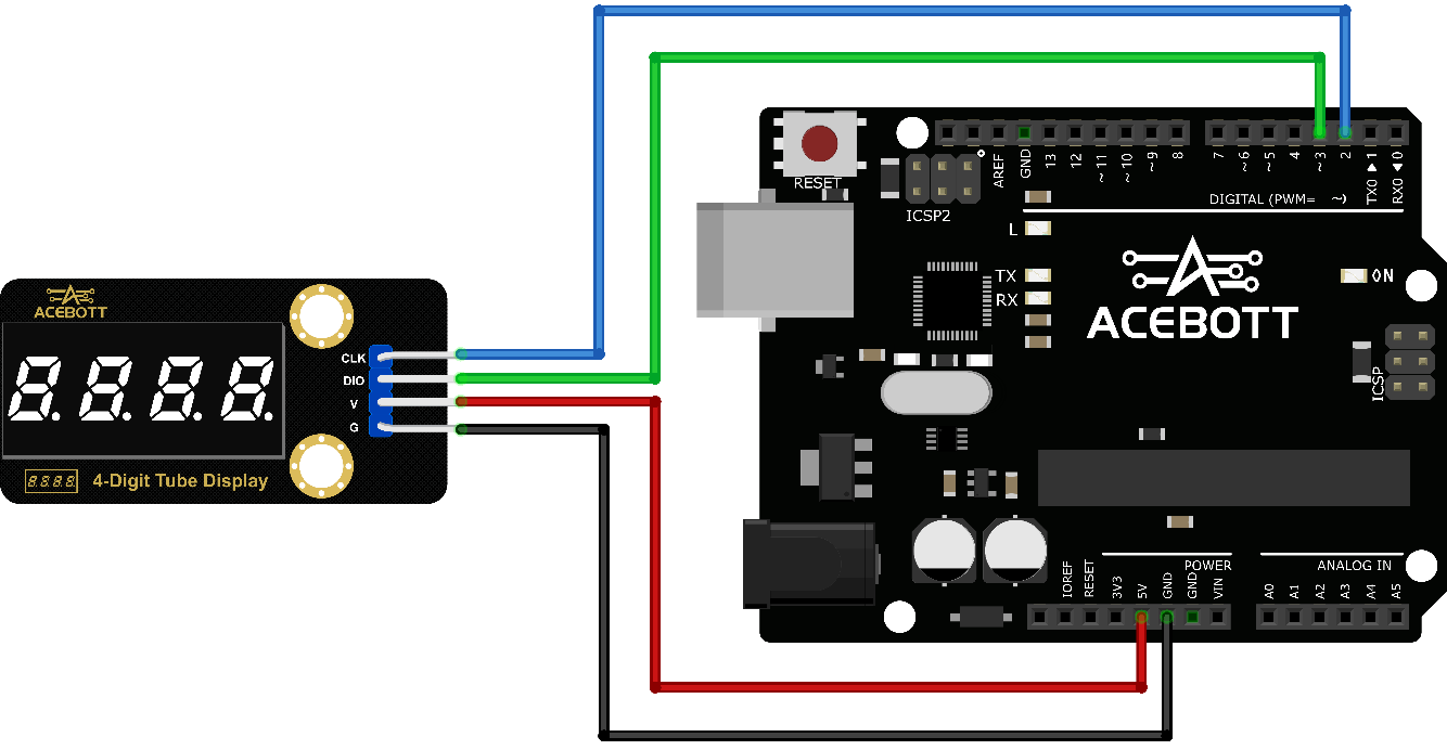 Wiring diagram for 4-digit nixie tube display module