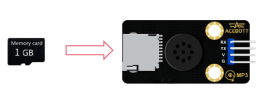 Insert TF card into MP3 module