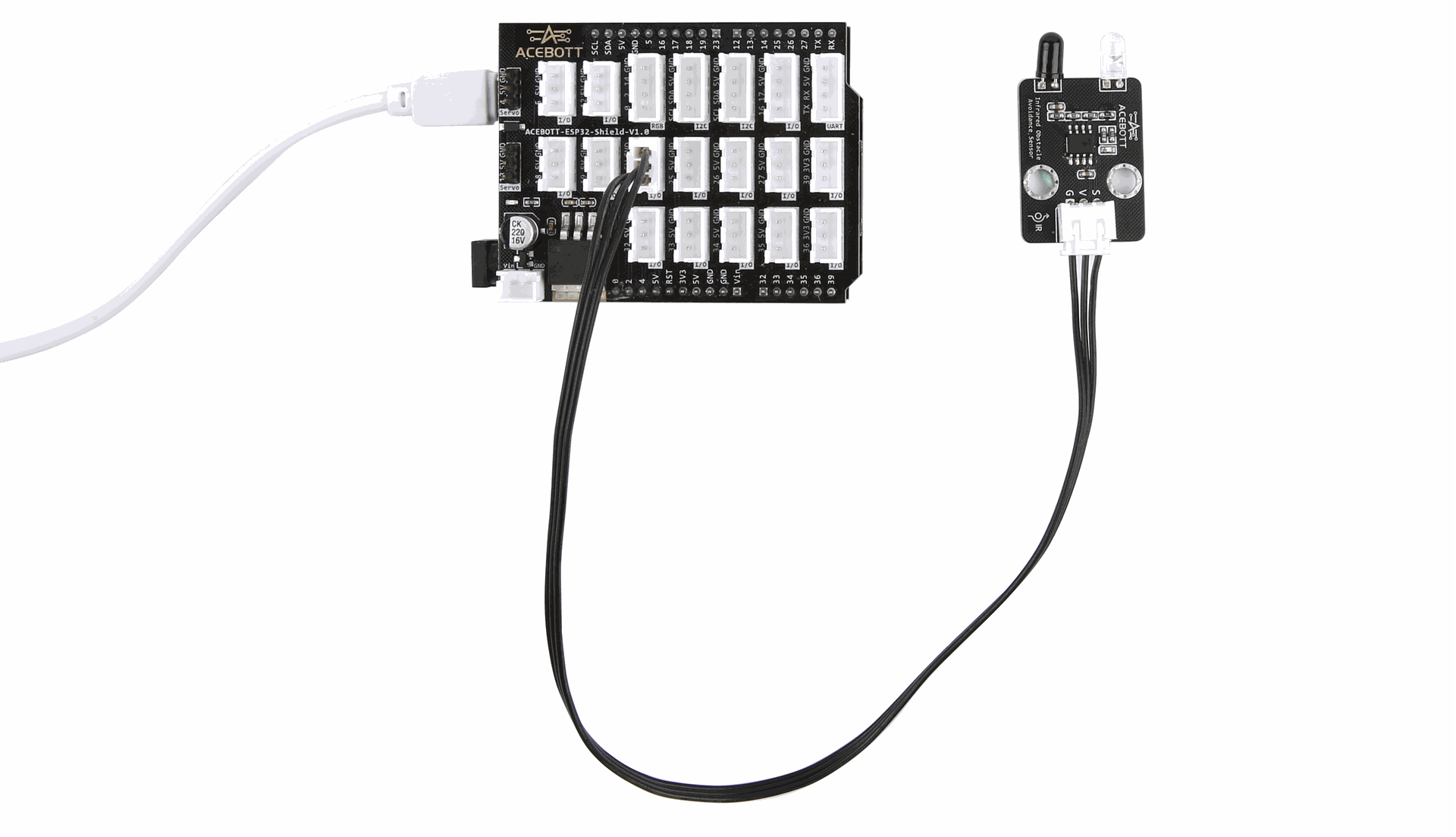 Serial monitor output showing obstacle detected