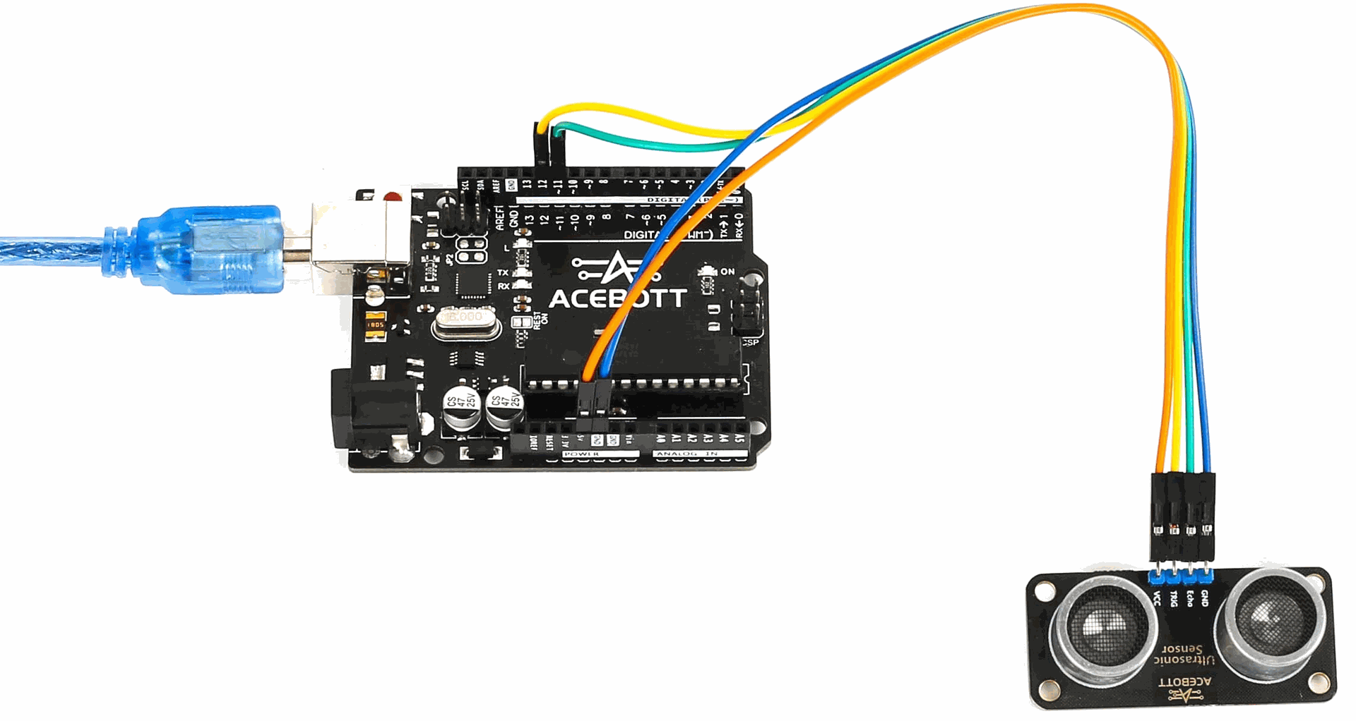 Ultrasonic sensor test detecting object at short range
