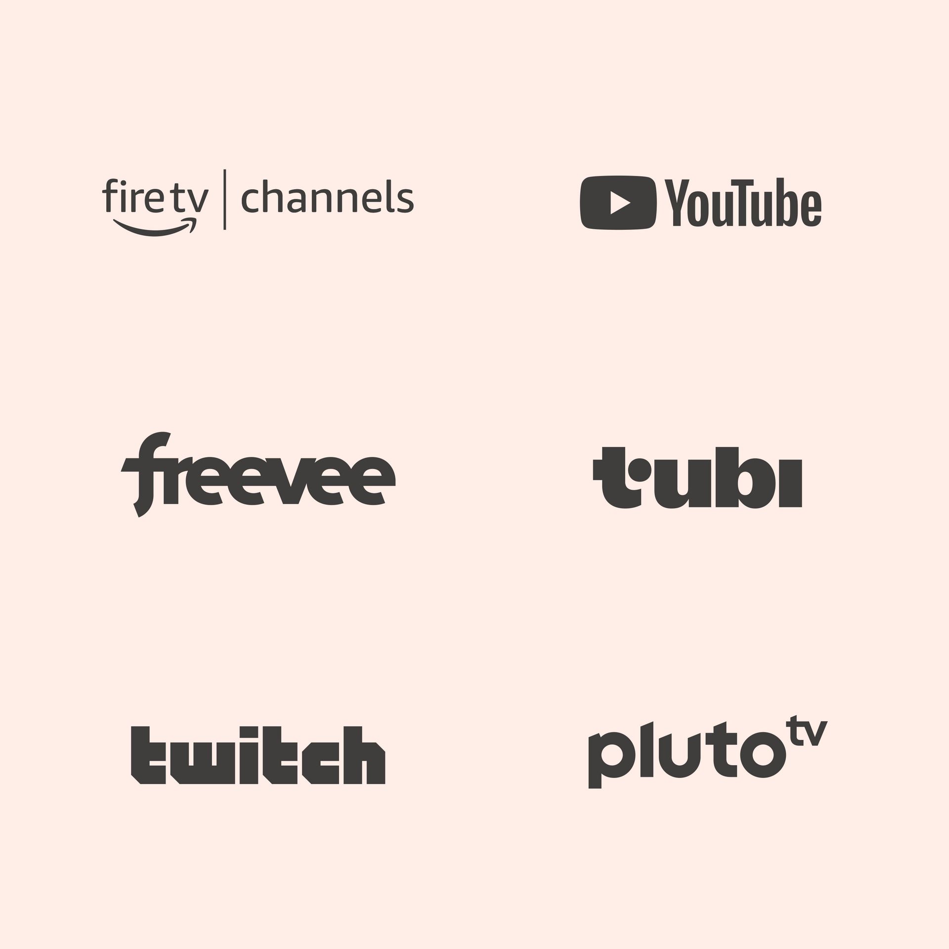 Popular free TV streaming platform logos