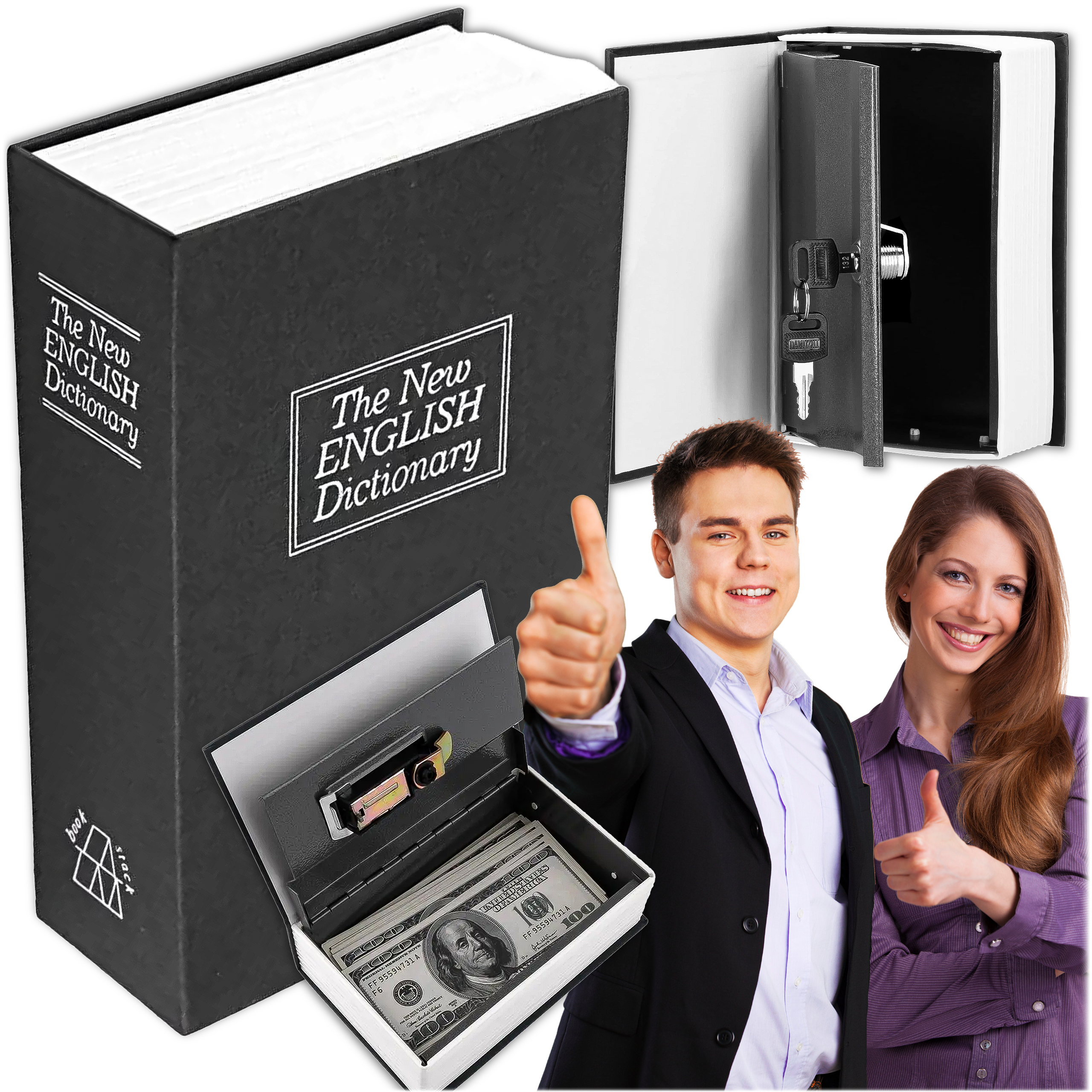 EXTRALINK HOME SAFE BOOK DICTIONARY METAL MONEY CASE KEYS STEEL LOCKER S-405