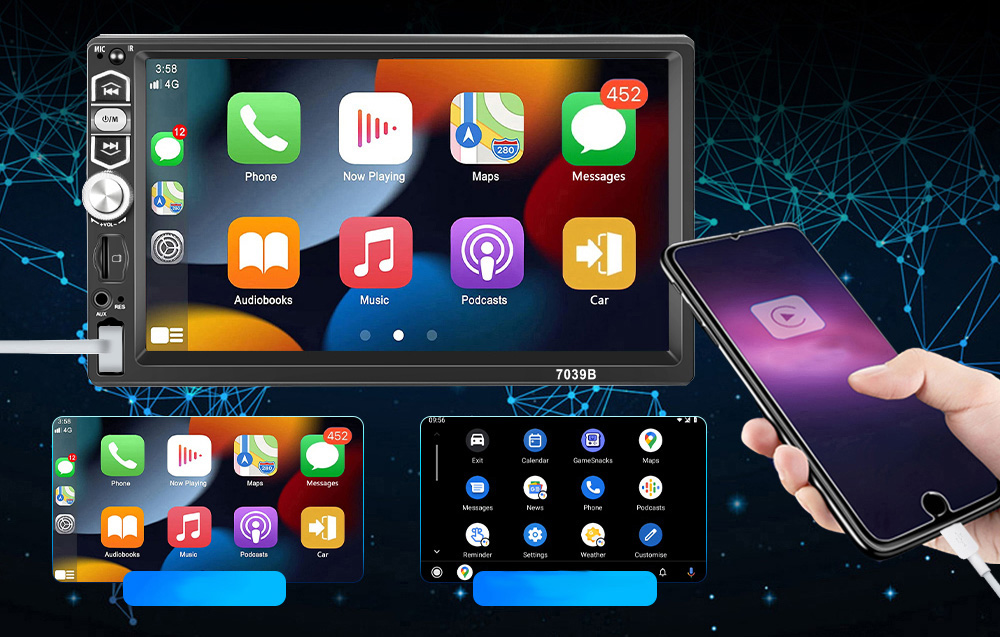Podofo A3061 Carplay and Android Auto