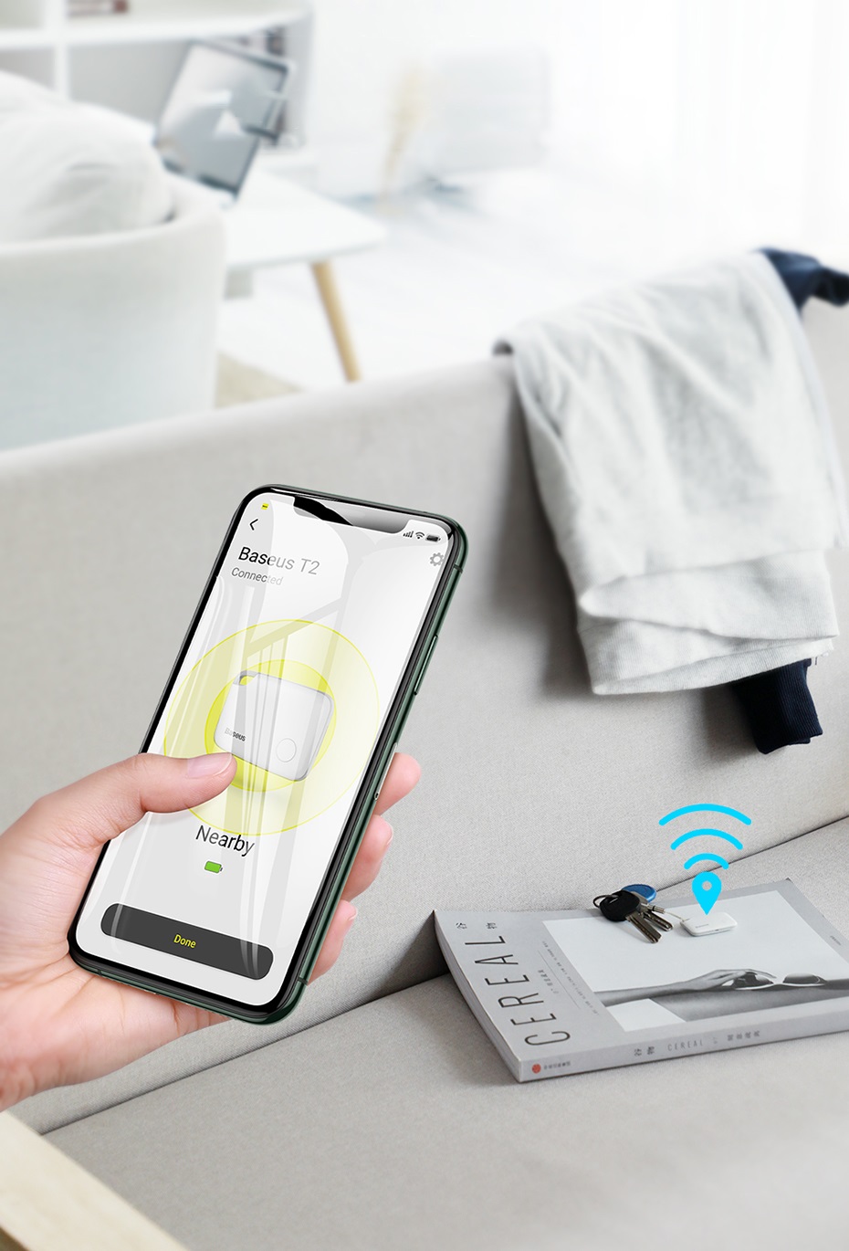 Intelligent Mini Bluetooth Locator close-up