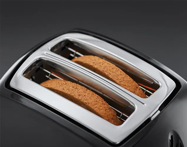 Russell Hobbs Black Textures Toaster extra wide slots