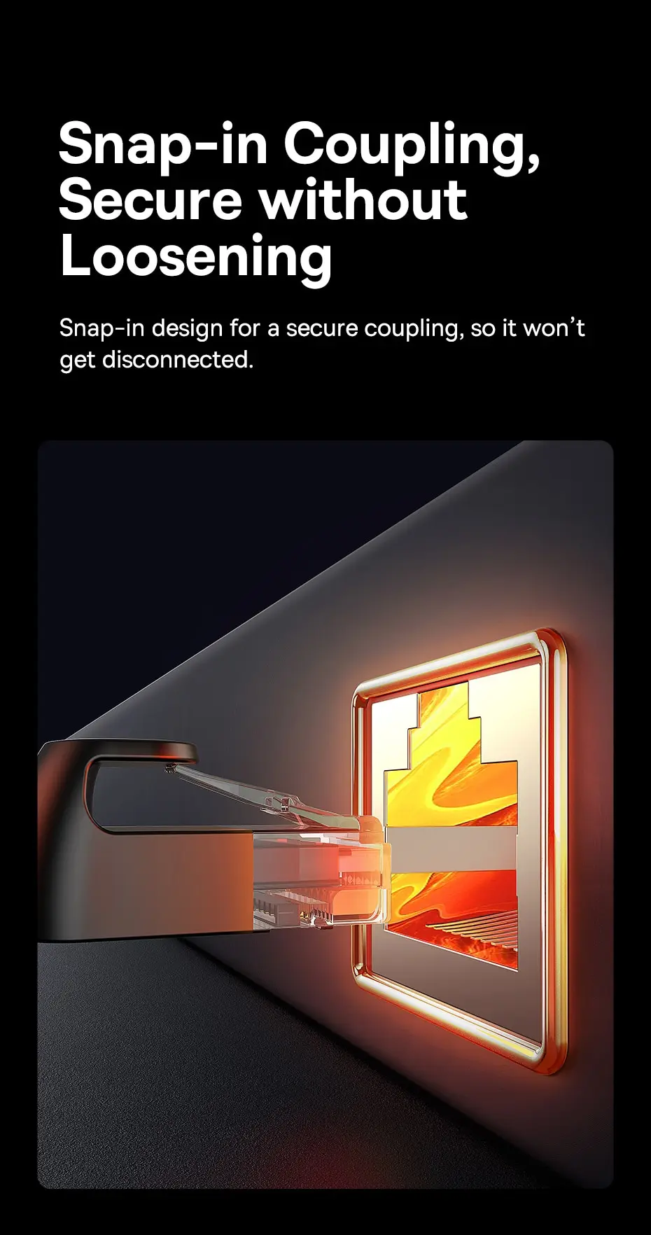 Snap-in coupling close-up