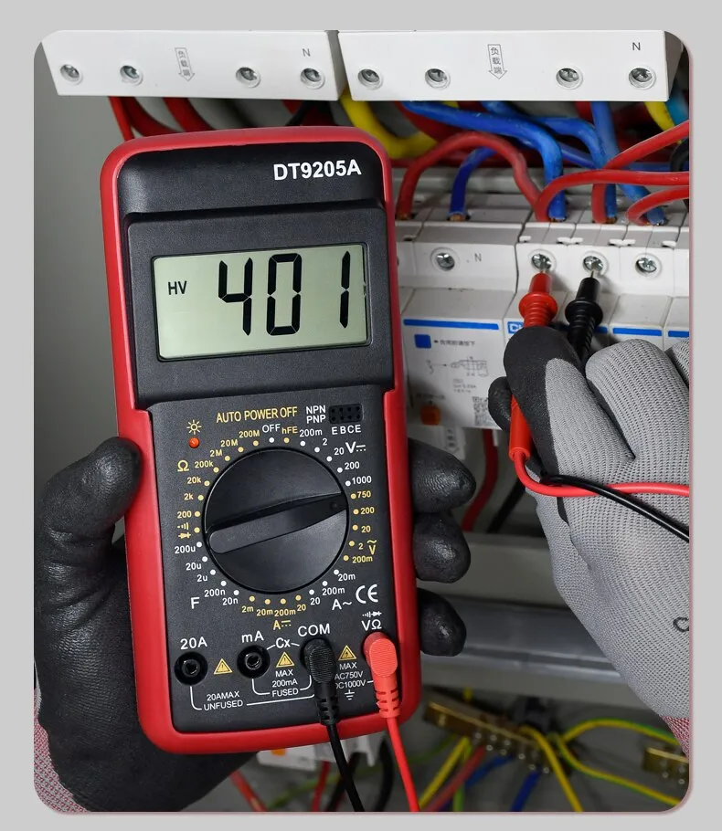 DT9205A red casing close-up