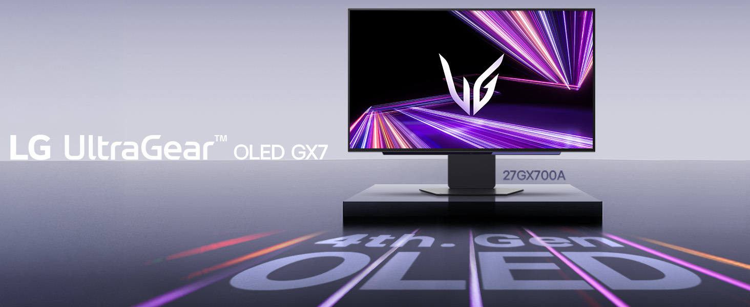 LG UltraGear OLED Gaming Monitor 27GX700A showing vivid brightness and clarity
