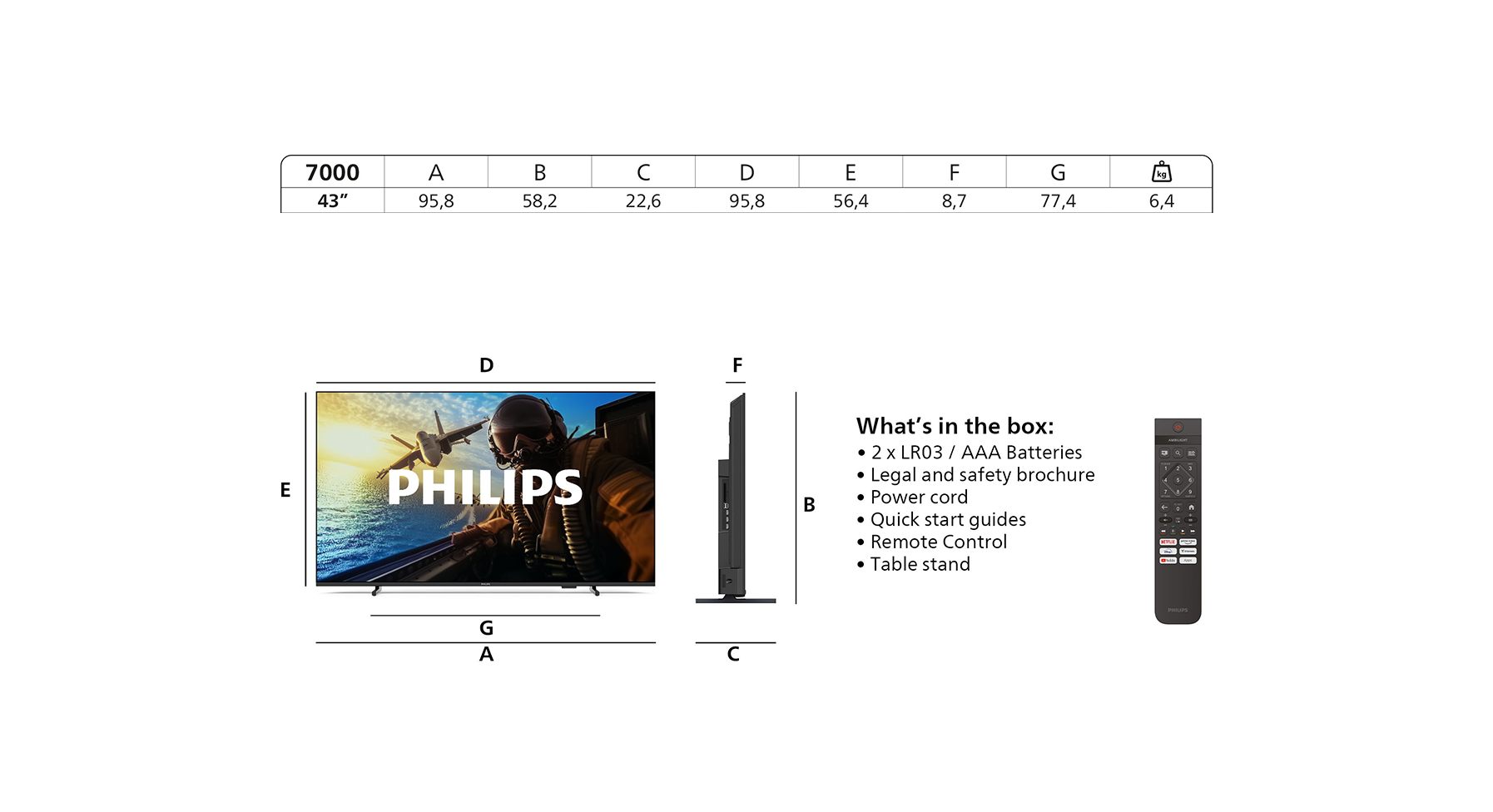 Philips 43-inch Smart TV front view