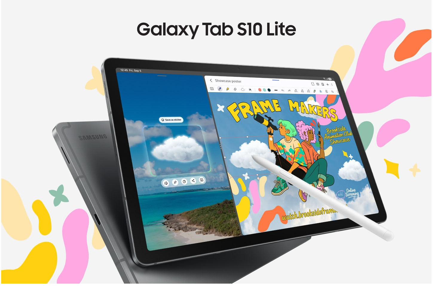 Samsung Galaxy Tab S10 Lite front and back