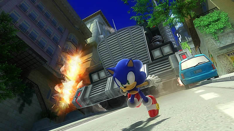 Modern Sonic action scene