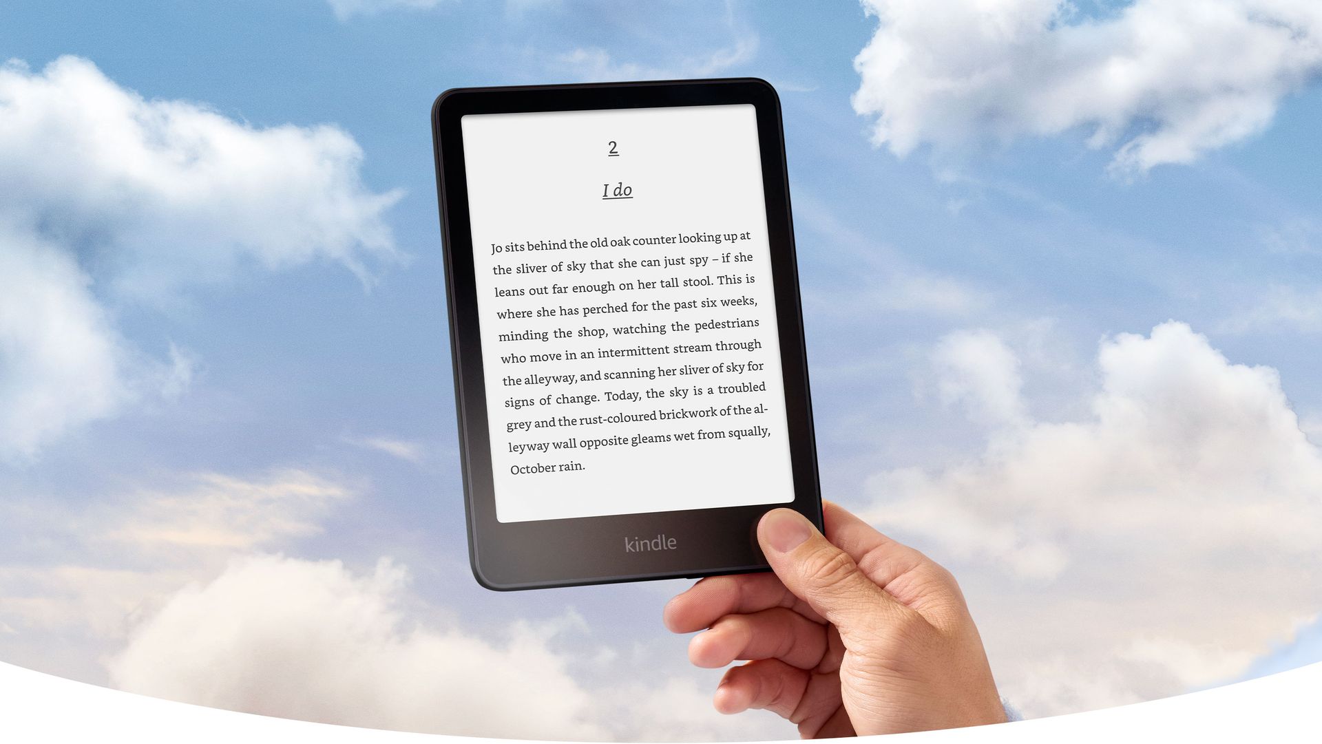 Kindle Paperwhite in hand