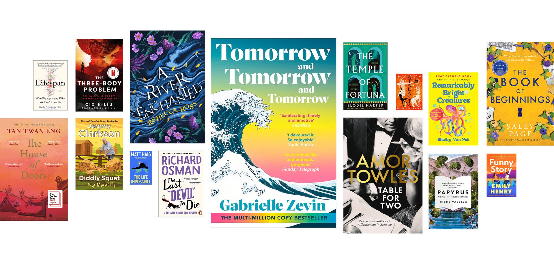 Book covers collage
