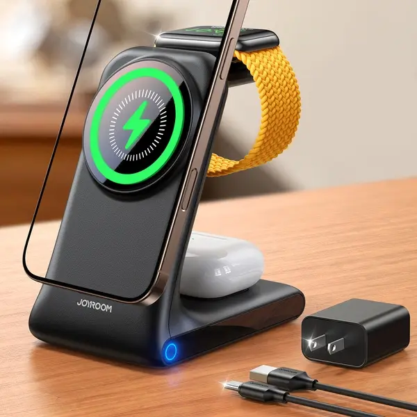 Joyroom JR-W15 3-in-1 wireless charging station overview