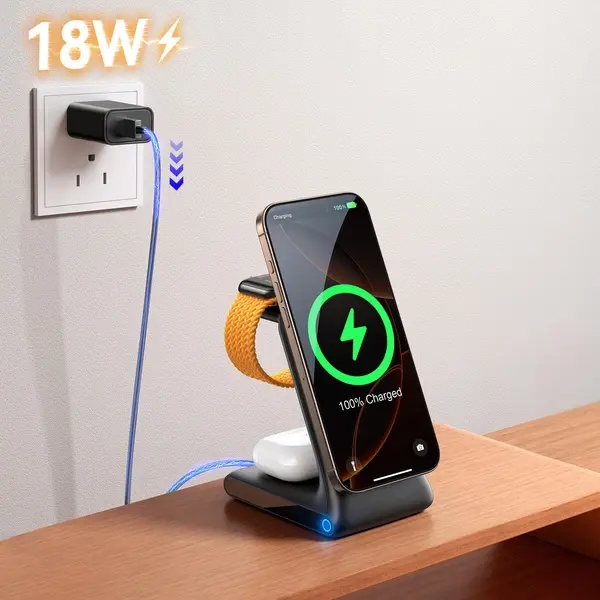 Joyroom JR-W15 compact wireless charger desk setup