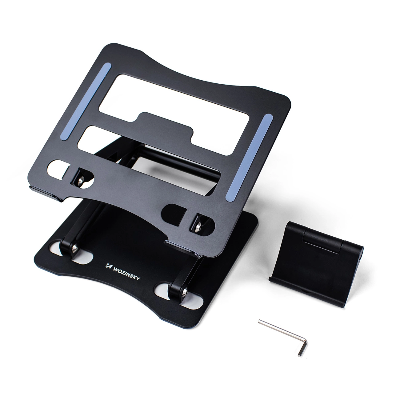 Wozinsky WRS-CPY75DSB aluminum laptop and tablet stand in black