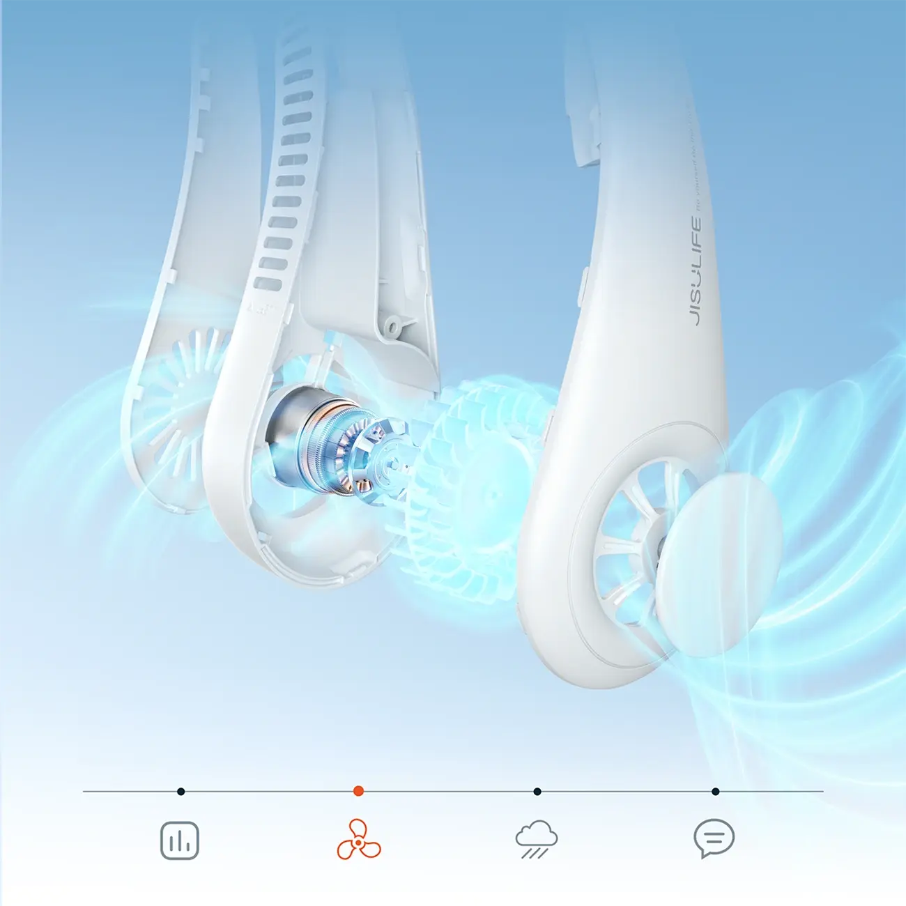 Jisulife Neck Fan 3 airflow outlets
