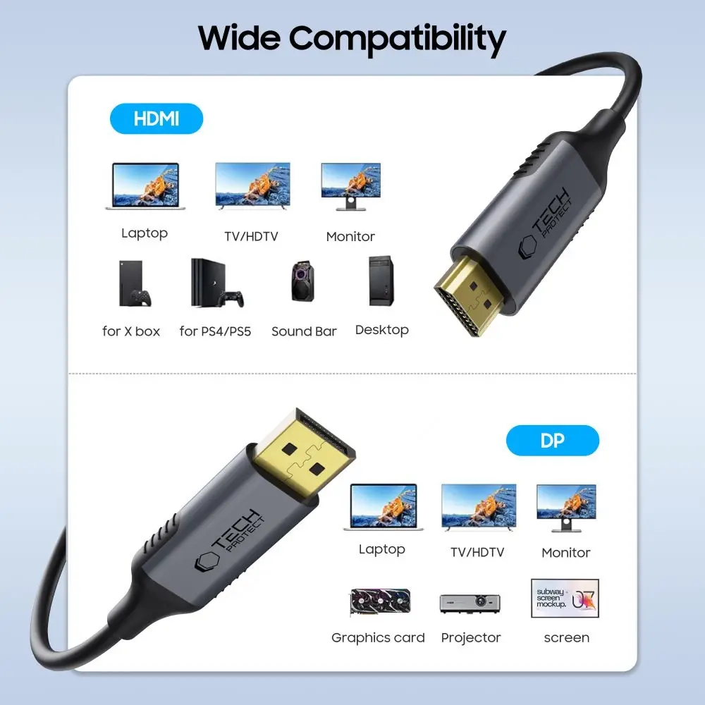 Tech-Protect UltraBoost DisplayPort to HDMI cable
