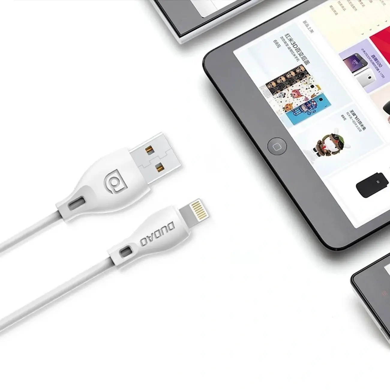 Dudao L4M USB-A to MicroUSB cable in white