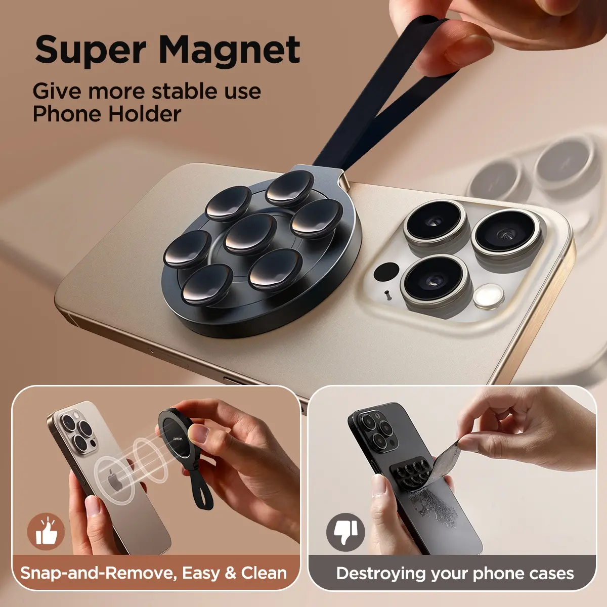 Joyroom JR-ZS393 magnetic phone holder with suction cups in black