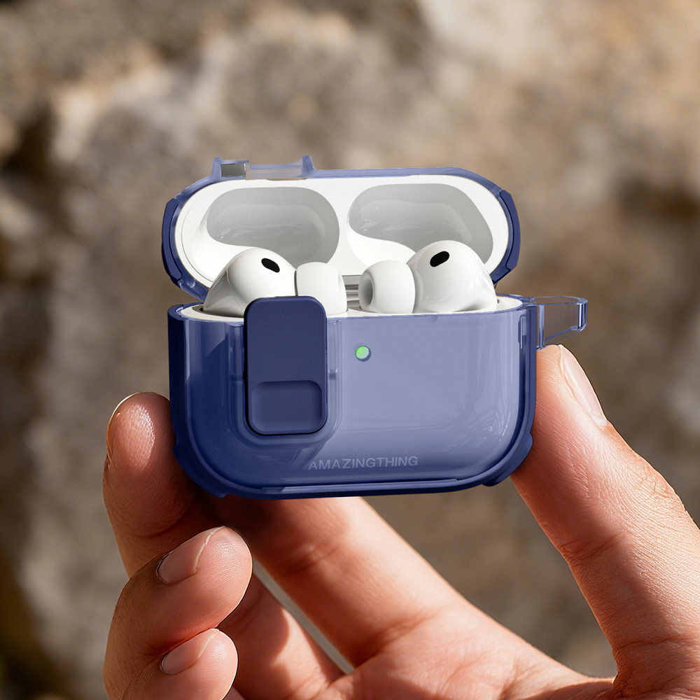 AmazingThing Titan Pro Mag Case Clear for AirPods Pro 3 in blue