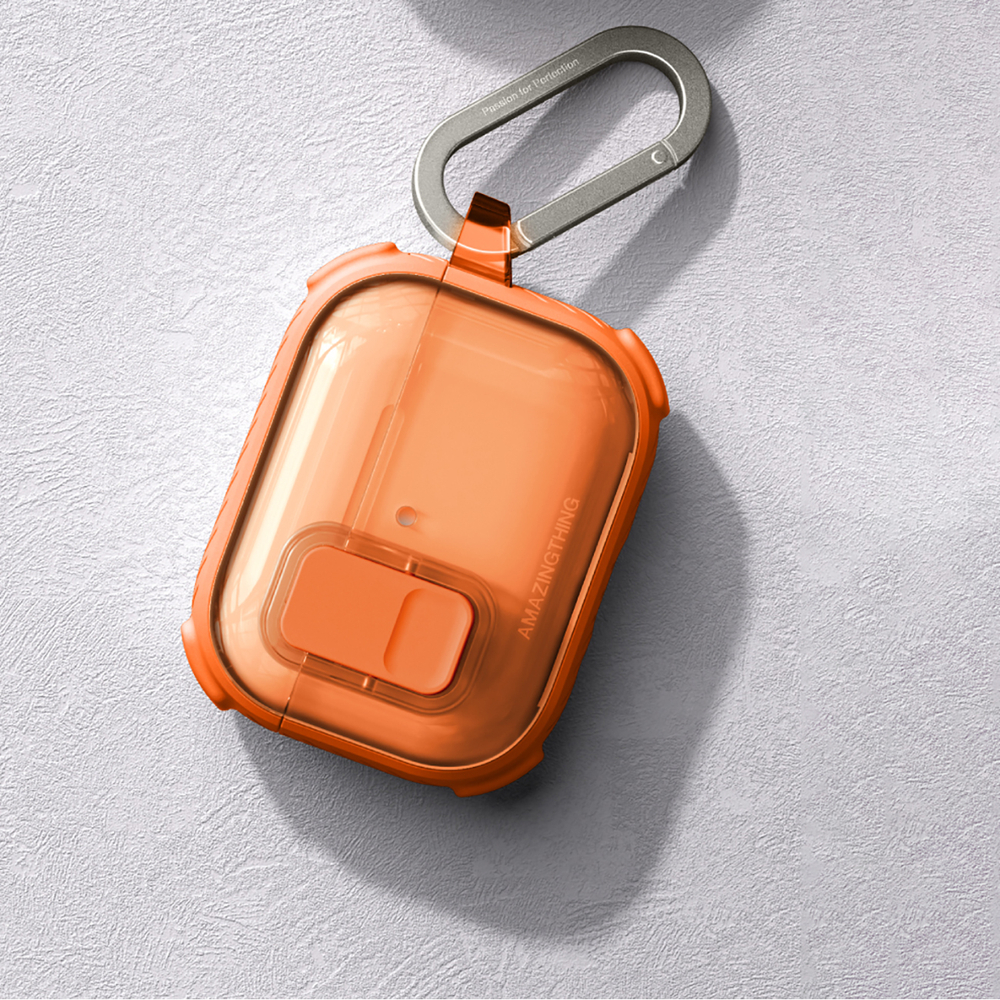 AmazingThing Titan Pro Mag Case Clear for AirPods Pro 3 in orange