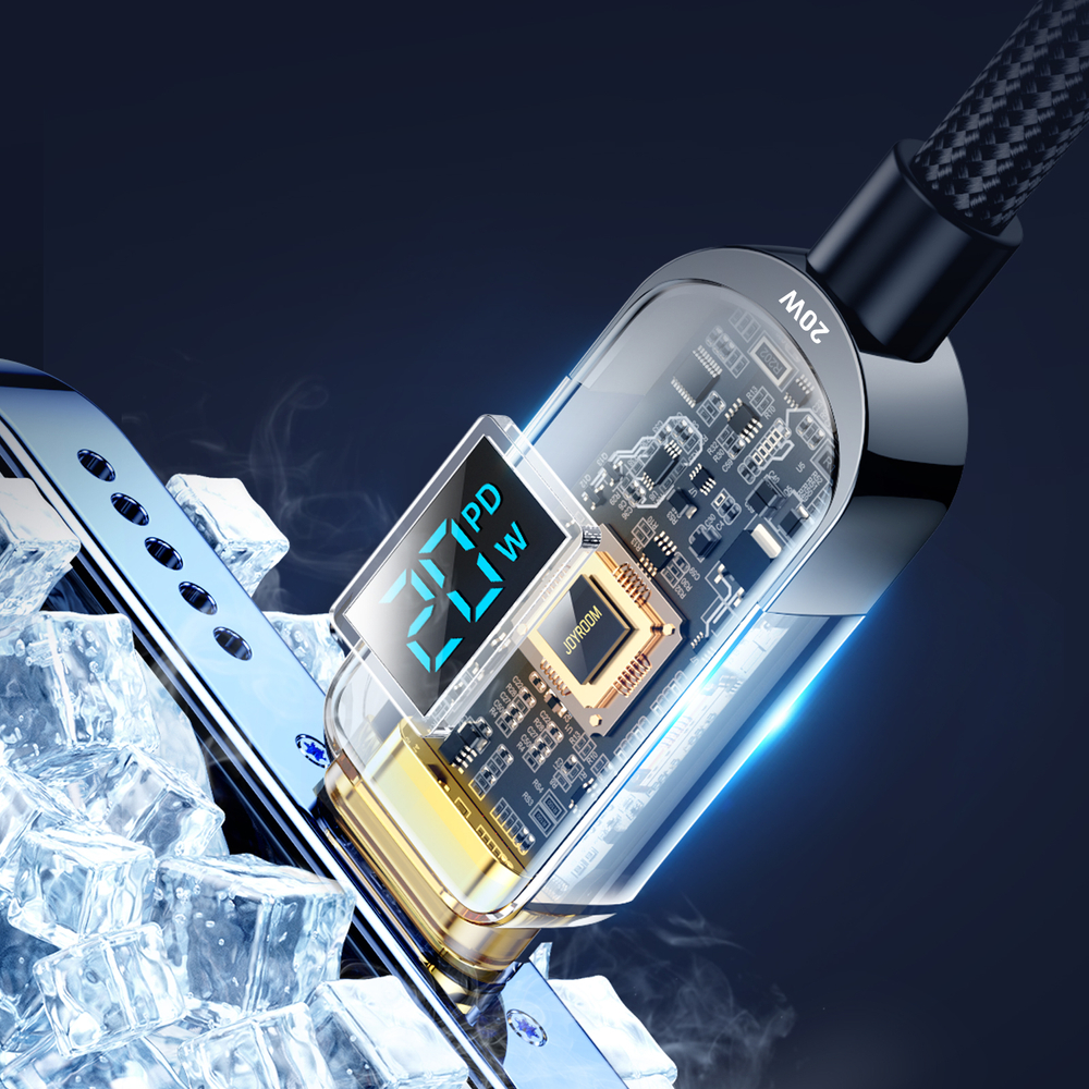 Joyroom A4 cable LED display detail
