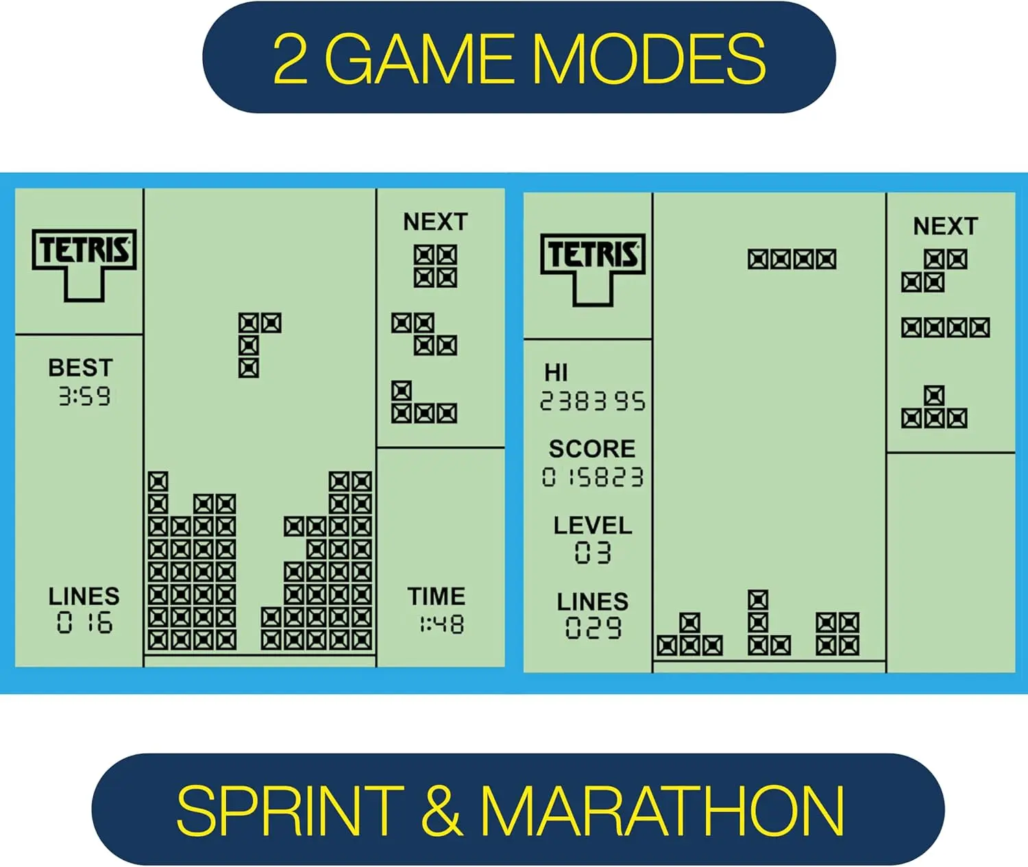 Retro handheld game console controls and display