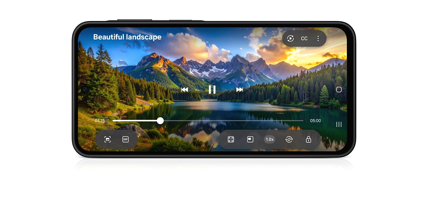 Galaxy A27 5G displaying a bright high-resolution landscape