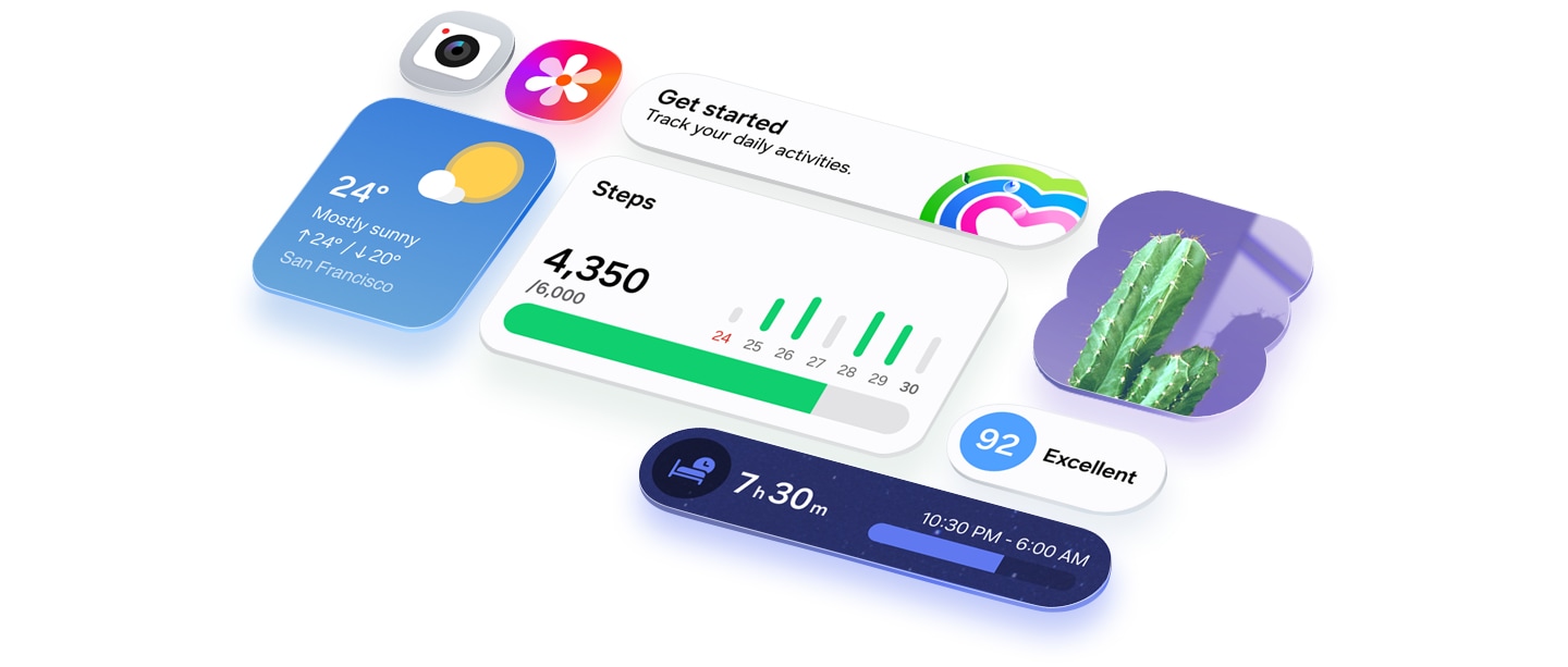 One UI application icons and widgets