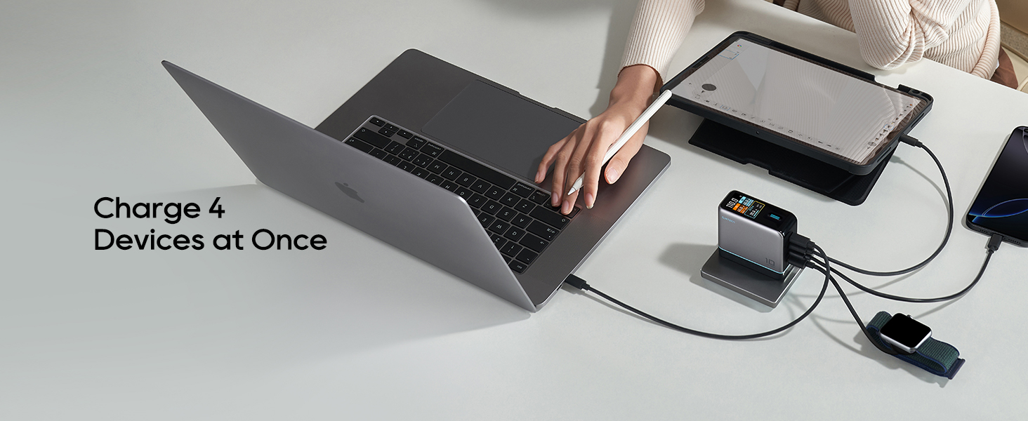4-in-1 fast charging with GaN wall charger