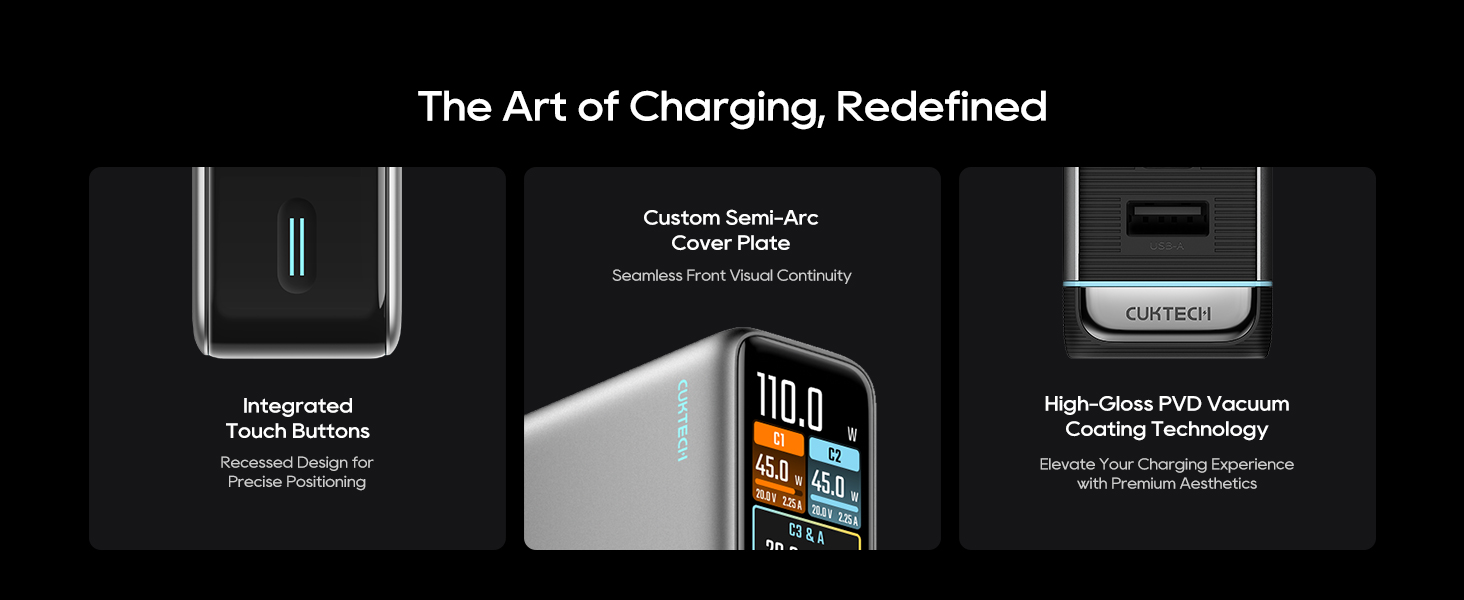 Sleek cyberpunk GaN wall charger design