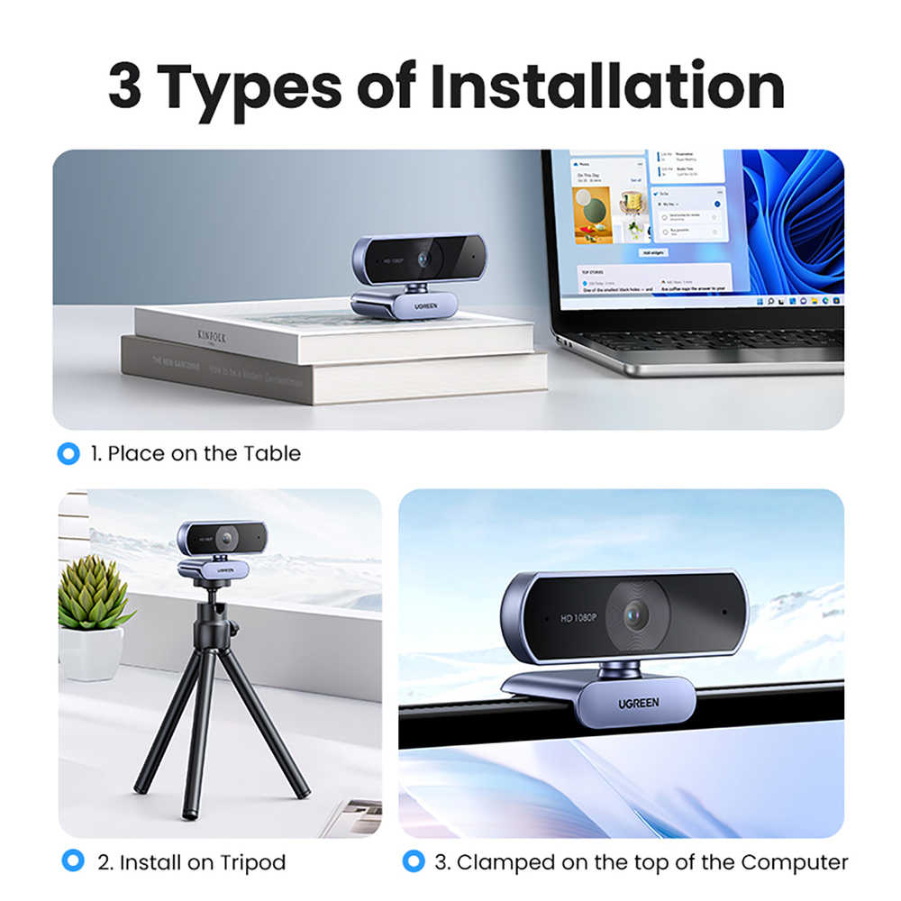 Ugreen CM678 USB webcam installation and usage