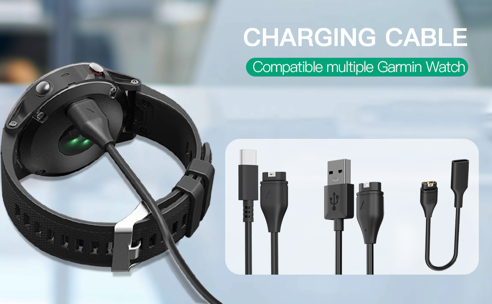 Charging cable compatible with a wide range of Garmin watches and devices