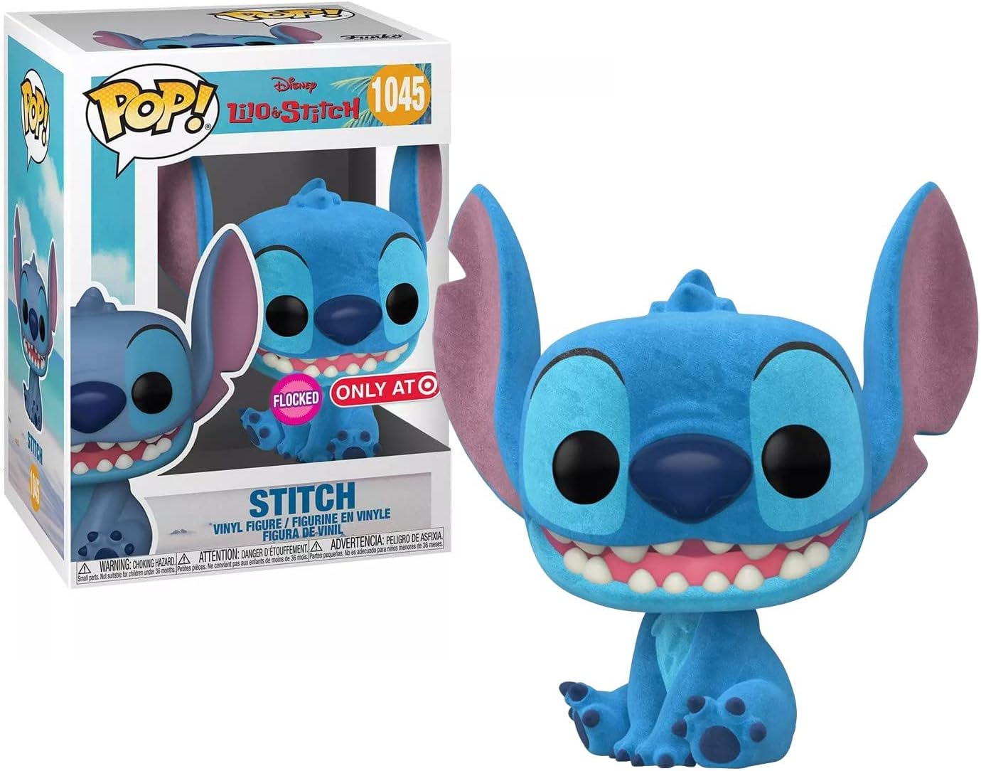 Funko Pop Disney Lilo and Stitch Stitch Flocked number 1045 collectible figure