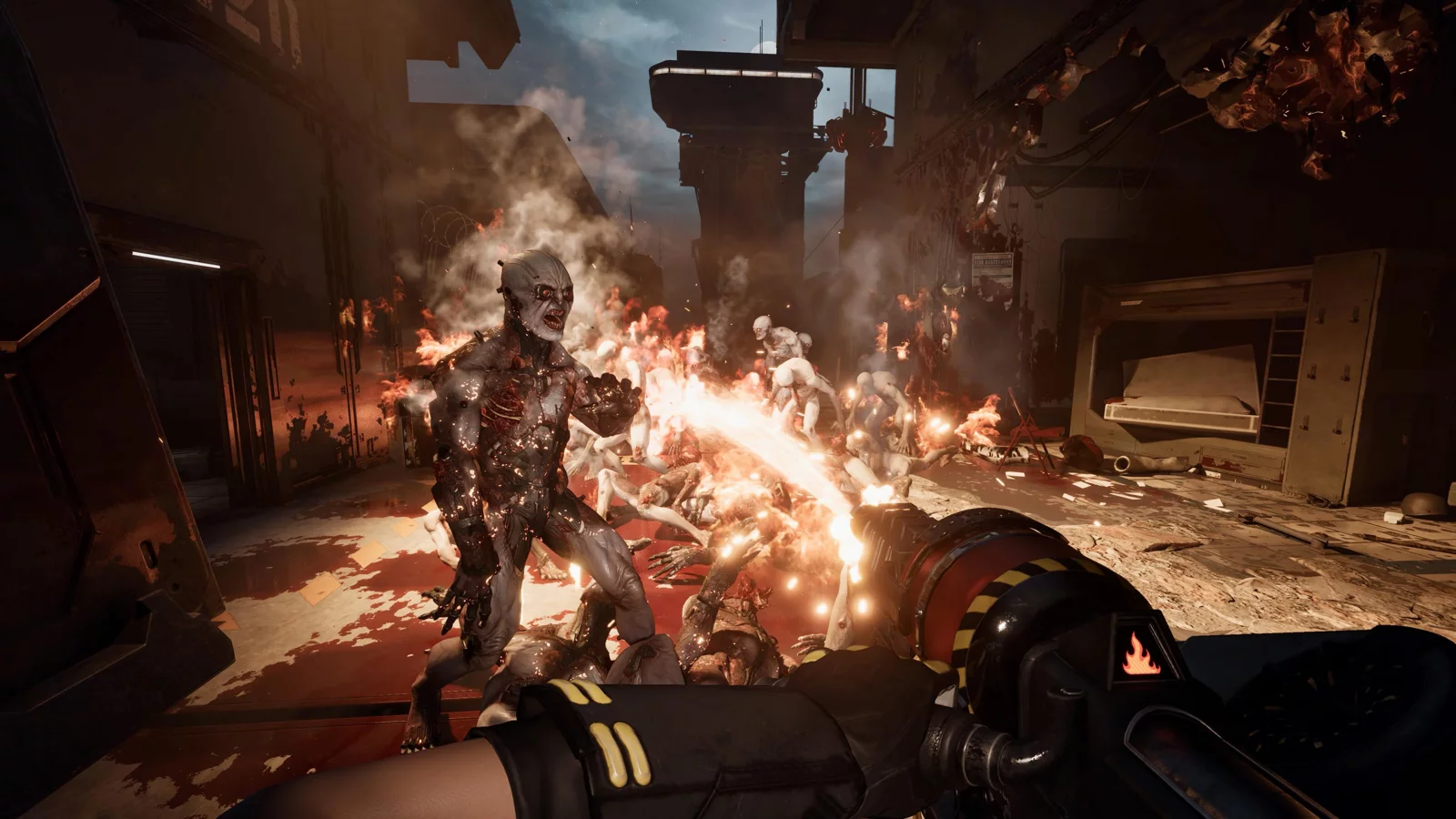Killing Floor 3 flamethrower combat against Zeds