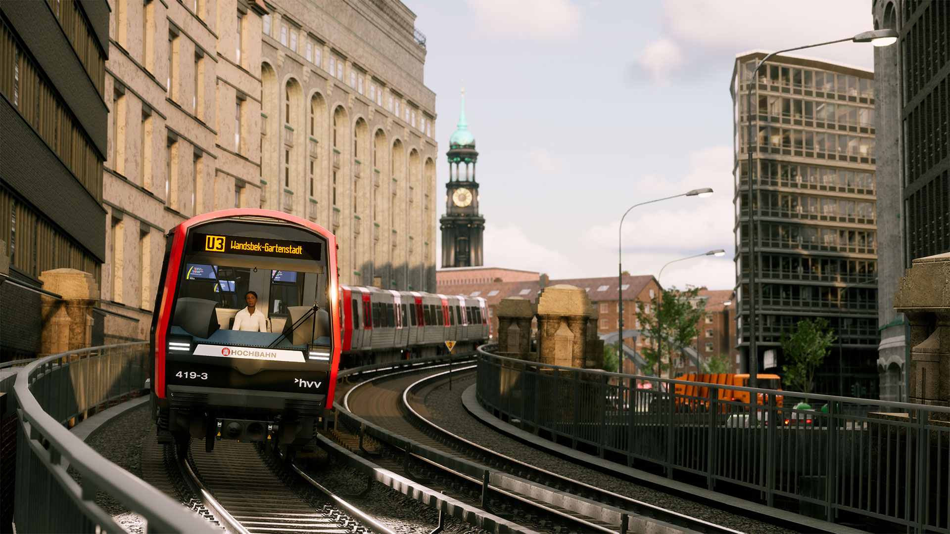 Hamburg DT5 train on the U3 line in SubwaySim 2