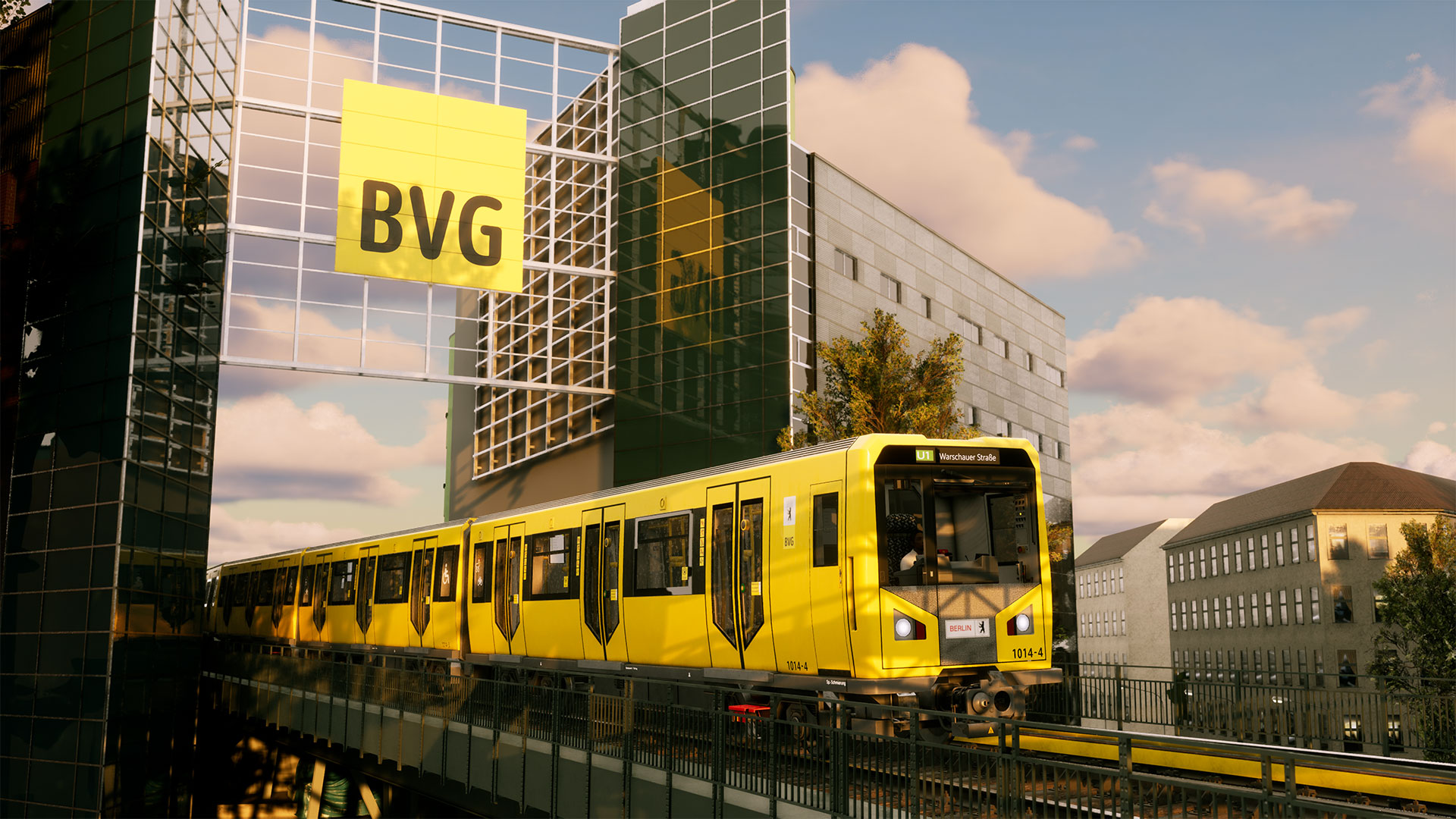 Berlin HK train passing a BVG building in SubwaySim 2